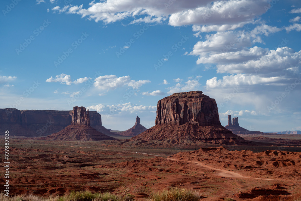 Sunny day Over the Mittens in Monument Valley Tribal Park Sunny day Over the Mittens in Monument Valley Tribal Park