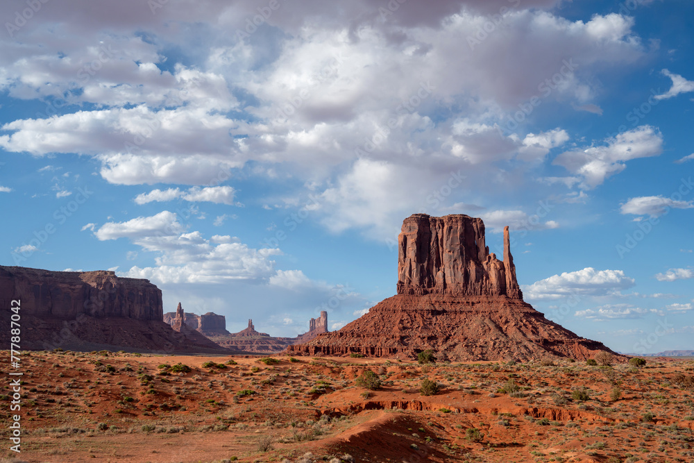 Sunny day Over the Mittens in Monument Valley Tribal Park Sunny day Over the Mittens in Monument Valley Tribal Park