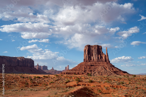 Sunny day Over the Mittens in Monument Valley Tribal Park photo