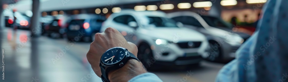 Driver using smartwatch to locate vehicle in an IoT-enabled parking lot