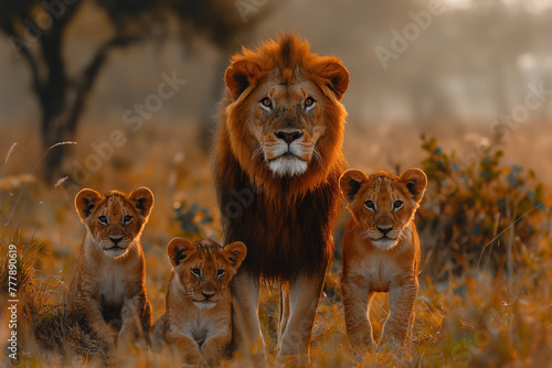 lion and lioness in serengeti