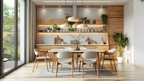 Minimalist Charm: Contemporary Scandinavian Dining Room Design © Chich