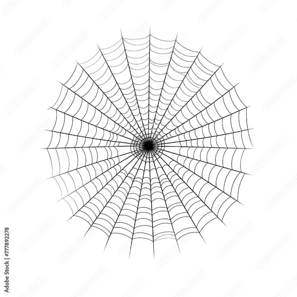 a halloween simple spider minimalistic, Isolated on transparent PNG background, Generative ai