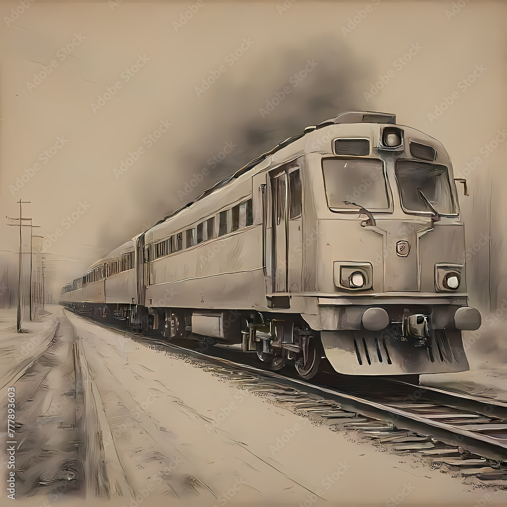 Naklejka premium Train in Norway