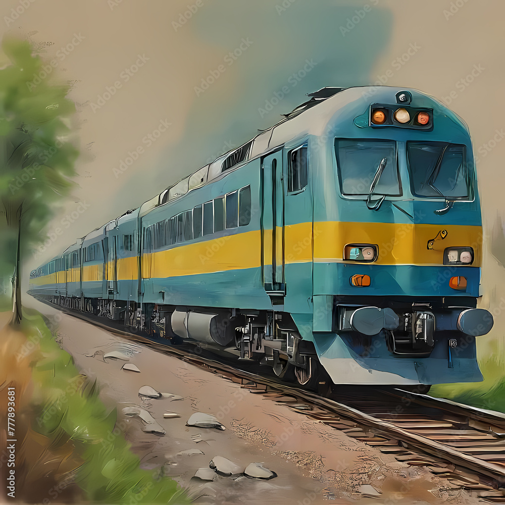 Naklejka premium Train in Norway