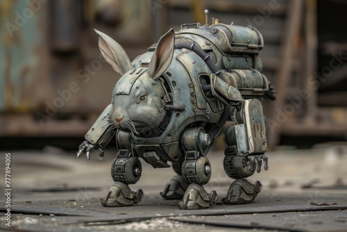 A Rabbit With Robot Armor Military 3D Models