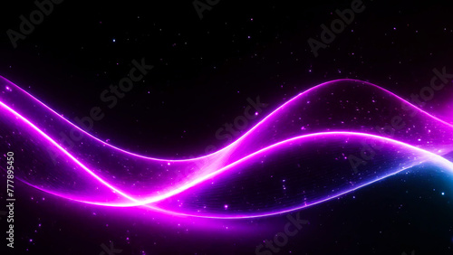 Digital graphics with light lines against a dark background