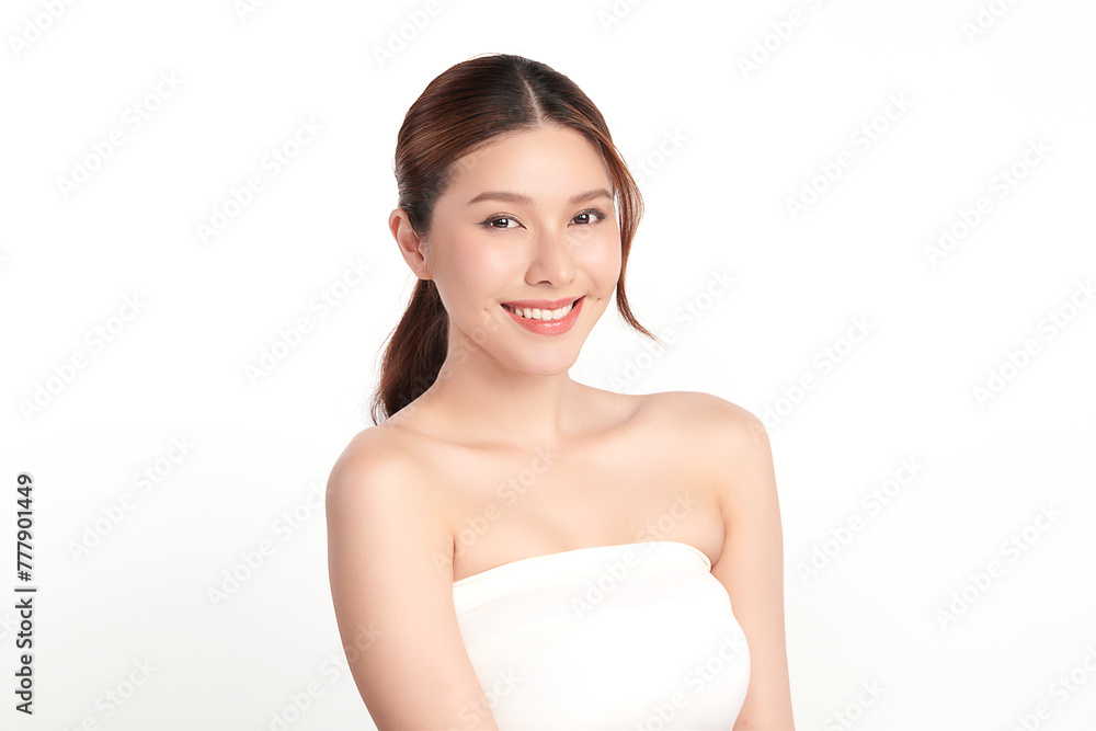 Beautiful young asian woman with clean fresh skin on white background, Face care, Facial treatment, Cosmetology, beauty and spa, Asian women portrait. Beautiful young asian woman with clean fresh skin on white background, Face care, Facial treatment, Cosmetology, beauty and spa, Asian women portrait.