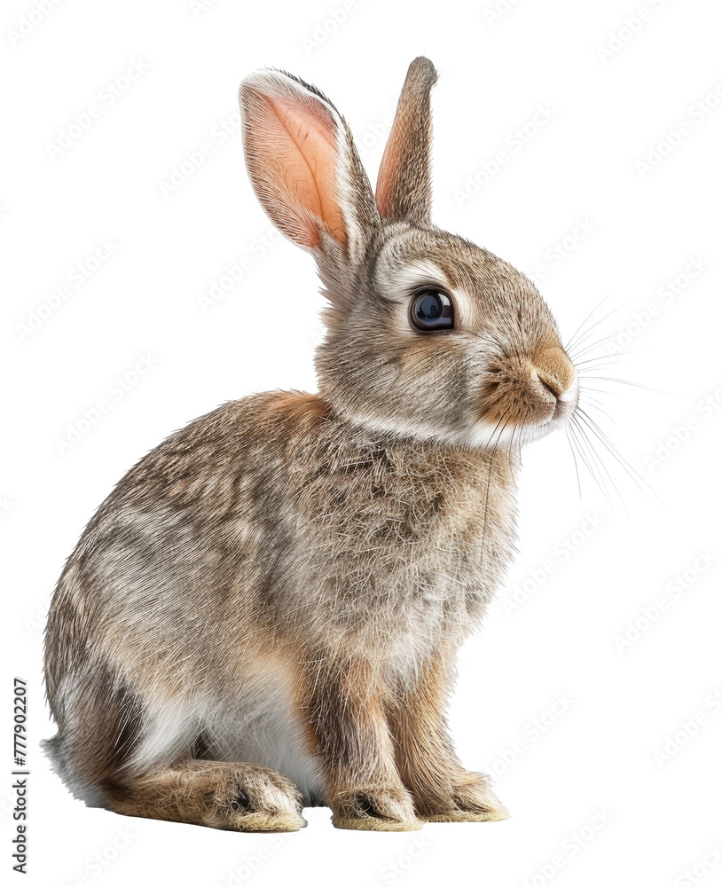 Fototapeta premium A rabbit is sitting, cut out - stock png.