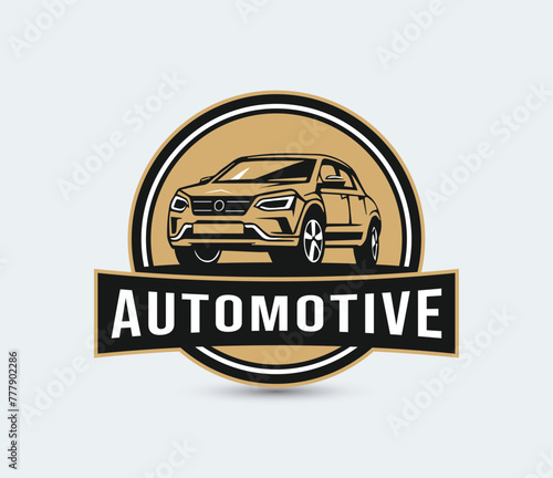 Automotive emblem with car illustration, 