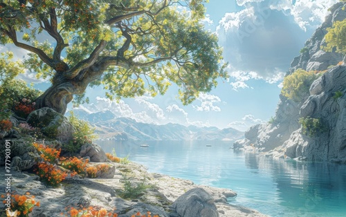 Immersive 3D rendering transports you to a magical world where lush forests and sparkling rivers come to life.