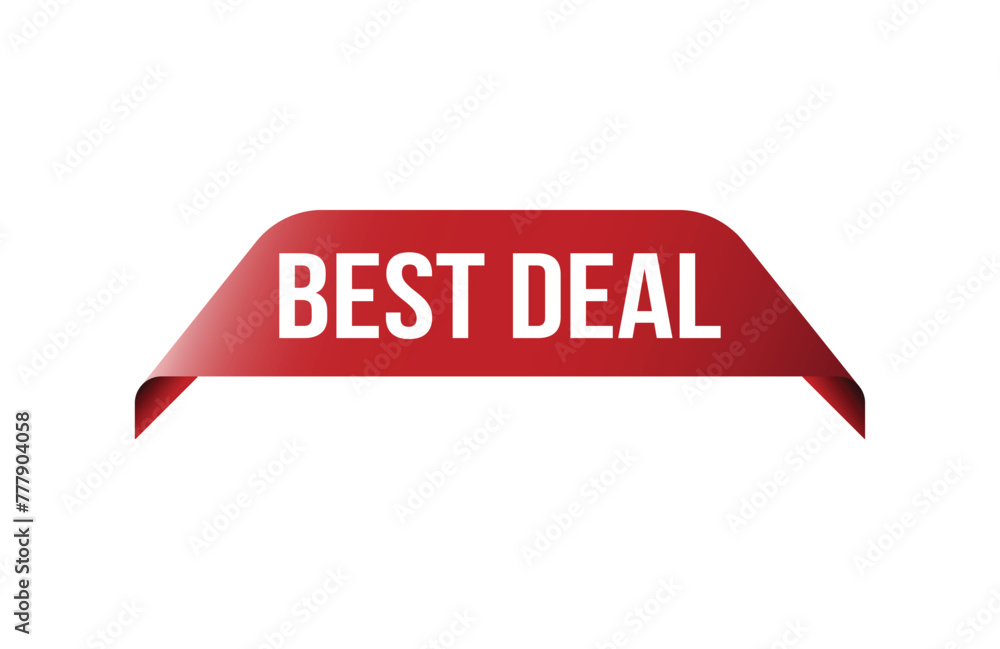 Red banner best deal on white background. Red banner best deal on white background.