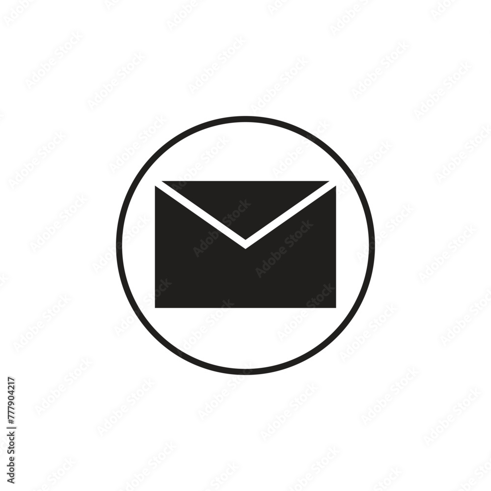 black envelope icon, in trendy flat style isolated on grey background. black envelope icon, in trendy flat style isolated on grey background.