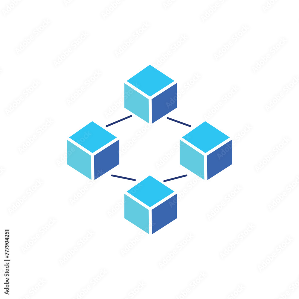 Flat blockchain icon symbol vector Illustration. Flat blockchain icon symbol vector Illustration.