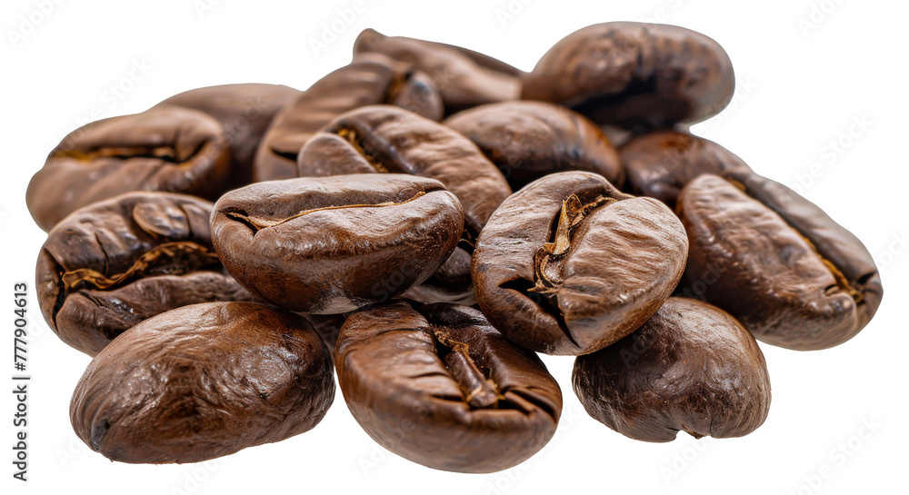 A pile of coffee beans, cut out - stock png. A pile of coffee beans, cut out - stock png.