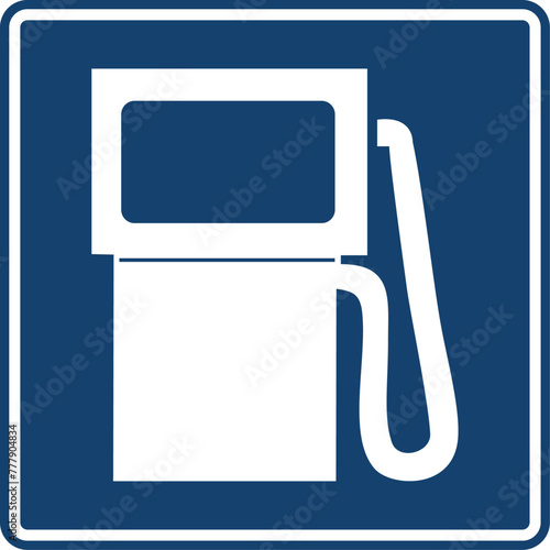 estación de servicio, señal color azul, pictograma, informativa, servicios generales, rectangular, rectangular informativo, icono, vector, azul, símbolo, información, silueta, ilustración, señales
