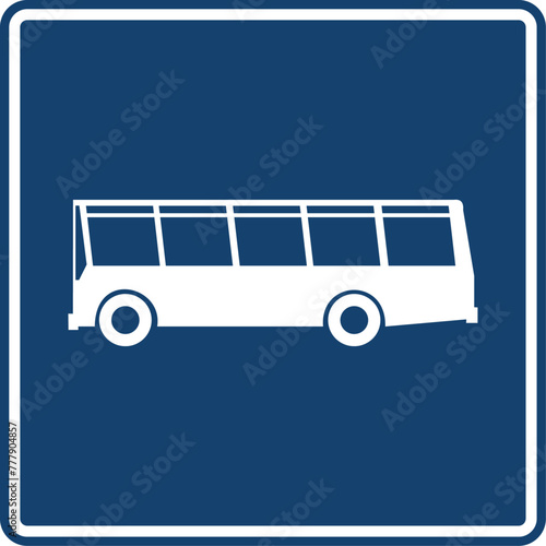 paradero de buses, señal color azul, pictograma, informativa, servicios generales, rectangular, rectangular informativo, icono, vector, azul, símbolo, información, silueta, ilustración, señales, image