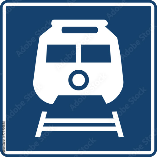 transporte ferroviario, señal color azul, pictograma, informativa, servicios generales, rectangular, rectangular informativo, icono, vector, azul, símbolo, información, silueta, ilustración, señales