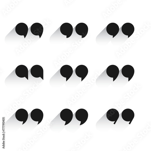set of double inverted comma sign background for remarkable quotes