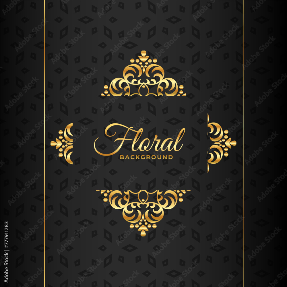 elegant and golden floral frame background with text space elegant and golden floral frame background with text space