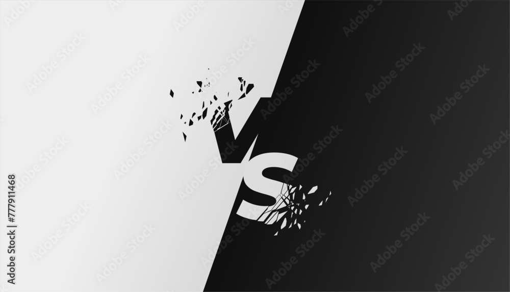 grey and black versus vs banner for competition challenge