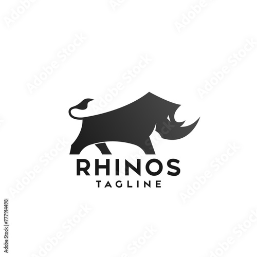 Rhino Logo Icon Design Symbol Template Flat Style Vector