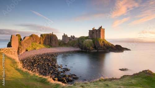 medieval fortress dunnottar castle is a ruined medieval aberdeenshire stonehaven on the northeast of scotland uk photo