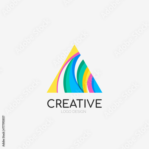 Free Download Triangle abstract logo, business emblem icon - GFXLoad