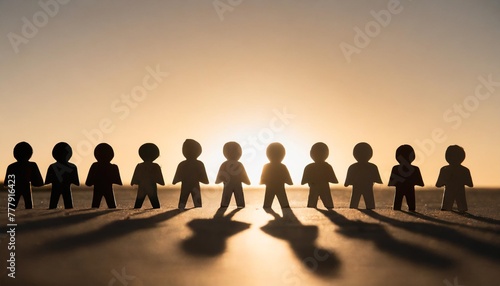 diversity and inclusion concept silhouette figures of different colors photo