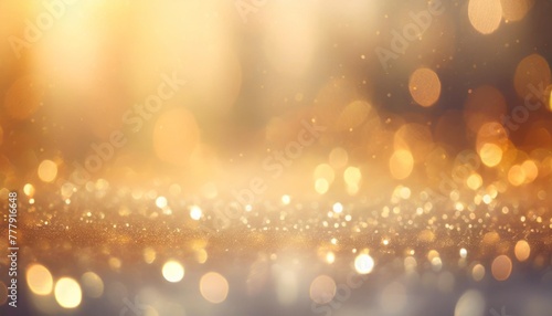 a luxurious blend of golden and silver lights creating a magical atmosphere featuring a deep depth of field defocused haze and night lights for a stylish and glamorous background photo
