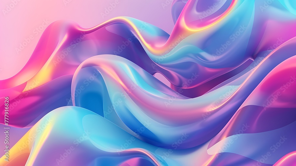 Fototapeta premium Abstract liquid waving geometric gradient background with geometric shape