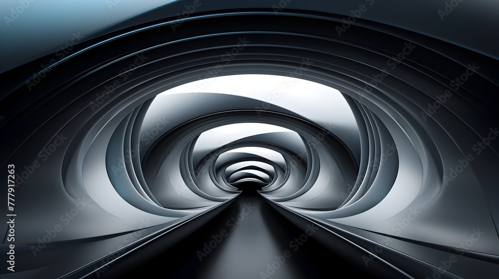 Fototapeta premium Captivating D Tunnel Showcasing Simplicity and Futuristic Architectural Design