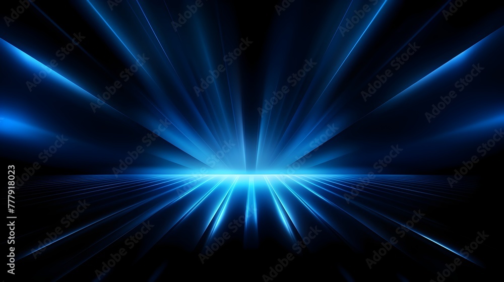 Fototapeta premium Dazzling Radiant Beams of Luminous Blue Energy in Vibrant Abstract Motion