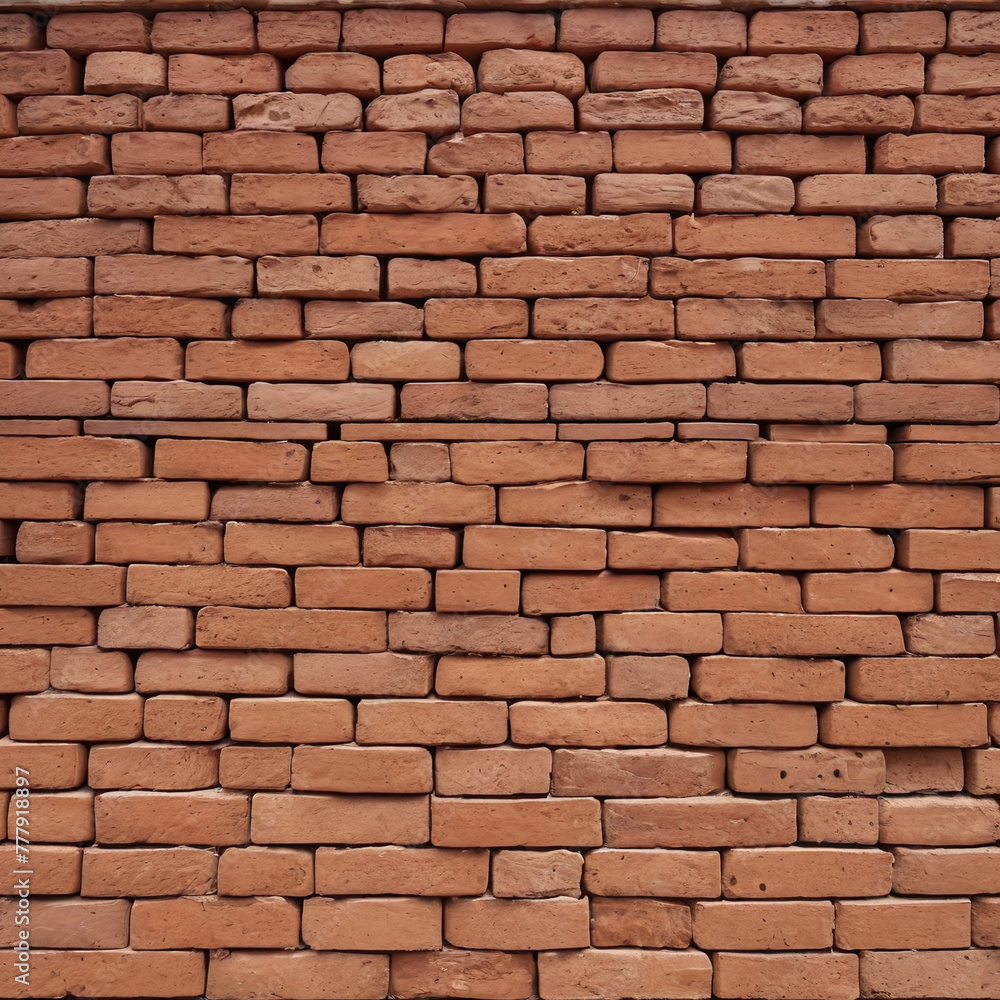 Obraz premium Red, orange or brown normal color brick wall. Texture brick wall panoramic texture wallpaper background.