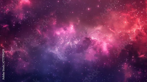 Galaxy Outer Space Starry Sky Purple Red Abstract Star Pattern Futuristic Nebula Background