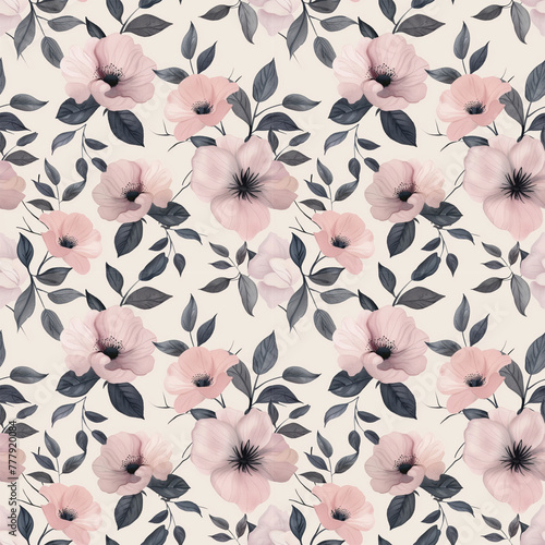 Floral pink color  Beautiful form natural  seamless pattern.