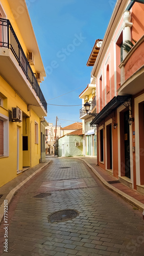 prevezza city alleys seitan pazar area in spring greece