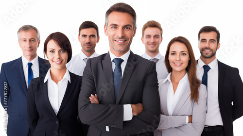 Group of business people, isolated over white background
