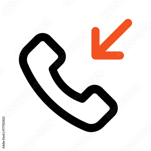 incoming call outline color icon