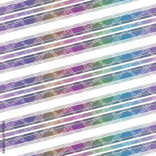 Vector hand drawn seamless abstract pattern with diagonal rainbow stripes