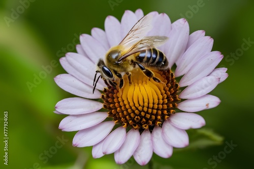 Graceful bee collects honey, symbolizing natures collaboration © Muhammad Ishaq