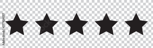 Five stars customer product rating review flat icon for apps and websites
