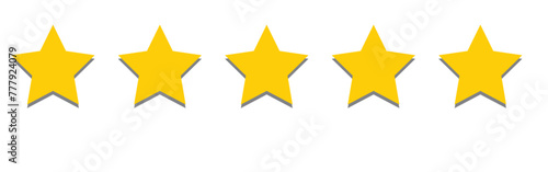 Five stars customer product rating review flat icon for apps and websites