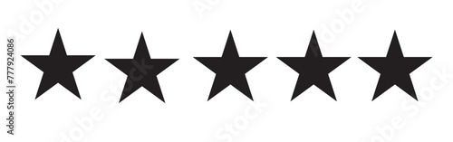 Five stars customer product rating review flat icon for apps and websites