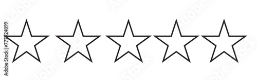 Five stars customer product rating review flat icon for apps and websites