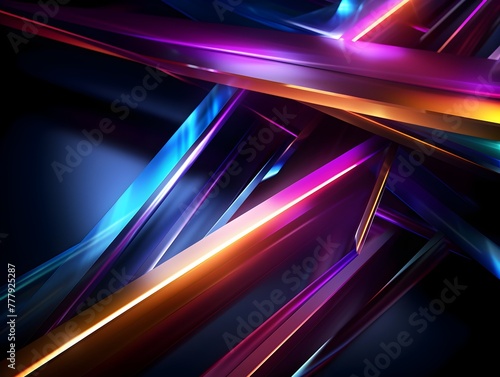Mesmerizing Abstract Neon Rays Glowing in Vibrant Futuristic Digital Artwork Background