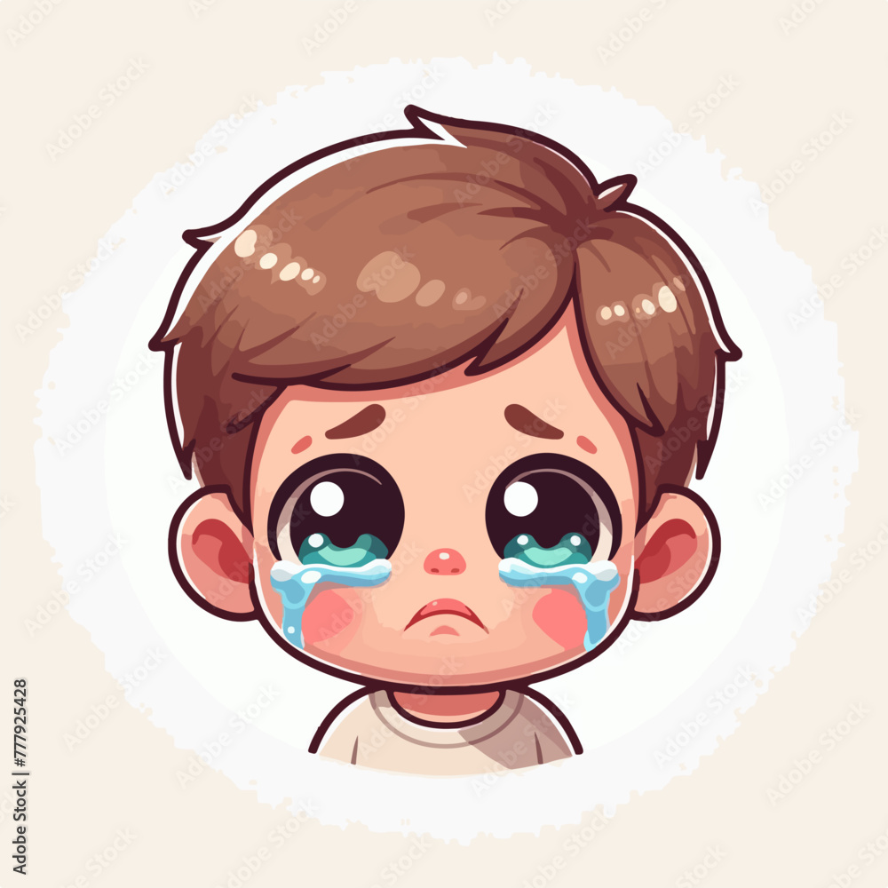 Vector image of a crying child Vector image of a crying child