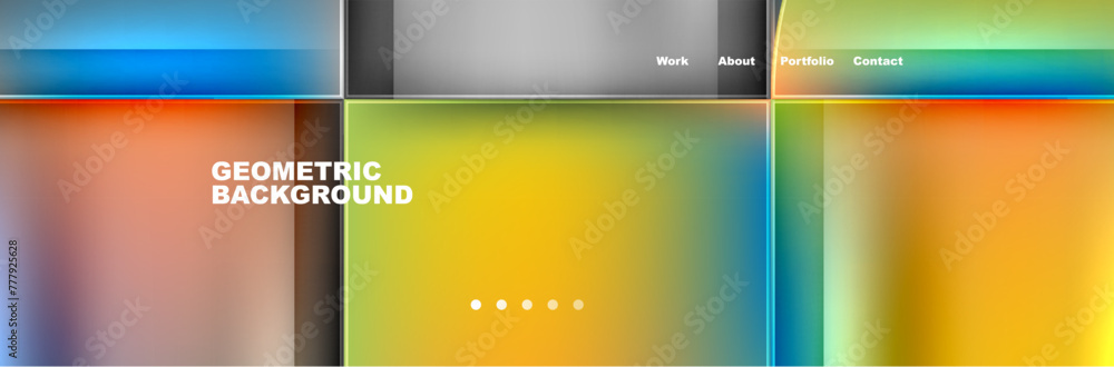 Round triangles and squares web site page template. Vector Illustration For Wallpaper, Banner, Background, Card, Book Illustration, landing page