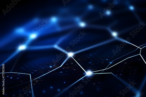Pulsating Blue Fractal Lights in Futuristic Network Environment photo