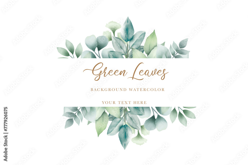 beautiful green leaves background watercolor

